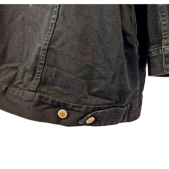 Y2K Avenue Blues Black Denim Jacket Logo Buttons Adjust Hem Womens Plus 18/20 - Picture 5 of 8